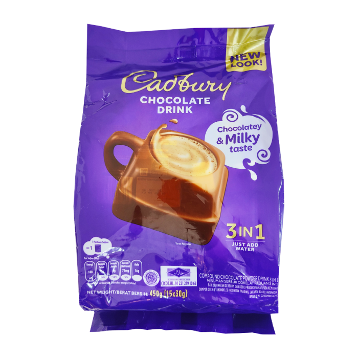 Buy CADBURY 3in1 Chocolate Powder Drink 15x30g for only RM15.99