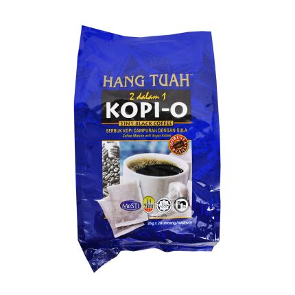 HANG TUAH 2 in 1 Black Coffee (Biru)    1x20sx25g