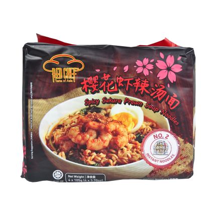 RED CHEF Spicy Sakura Prawn Soup Noodles 4x105g