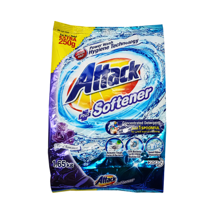 ATTACK Detergent Powder Plus Softener Floral Romance 1.4kg + 250g