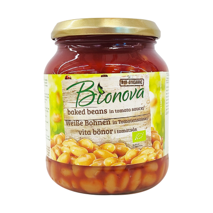 Bionova Bio-Organic Baked Beans In Tomato Sauce 340g