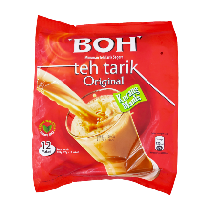 BOH Teh Tarik Original Instant Powder Drink (Less Sweet) 12x27g
