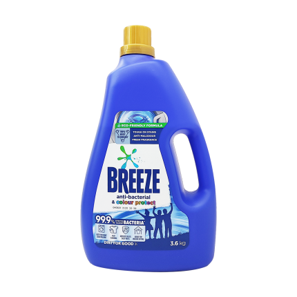 BREEZE Liquid Detergent Anti Bacterial &amp; Colour Protect 3.6kg