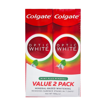COLGATE Toothpaste Optic White Mint Plus Mineral Twin Pack 2x100g