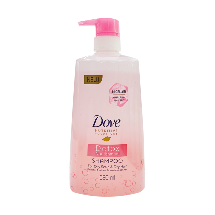 DOVE Hair Shampoo Detox Nourishment for Oily Scalp &amp; Dry Hair 650ml