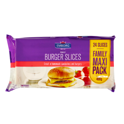 EMBORG Burger Slices Family Maxi Pack 24 Slices 400g