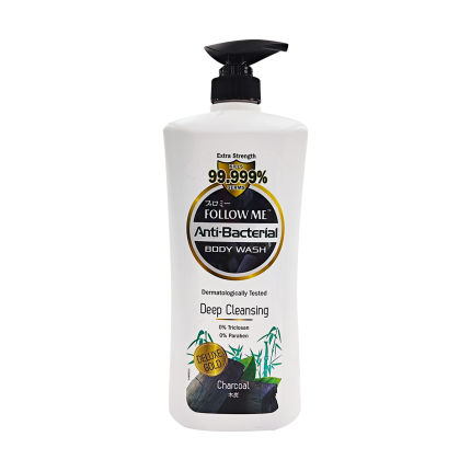 FOLLOW ME Anti Bacterial Body Wash Deep Cleansing with Charcoal 950ml