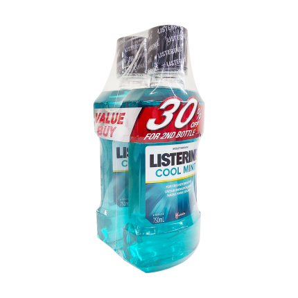 LISTERINE Mouthwash Cool Mint Twin Pack 2x750ml