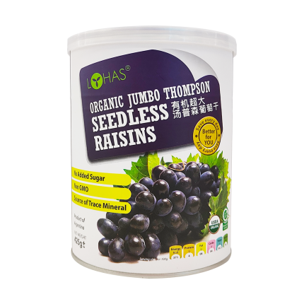 LOHAS Organic Jumbo Thompson Seedless Raisins 425g