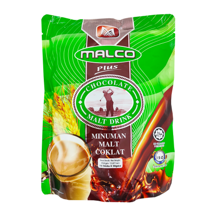 MALCO PLUS 3in1 Chocolate Malt Powder Drink 15x30g