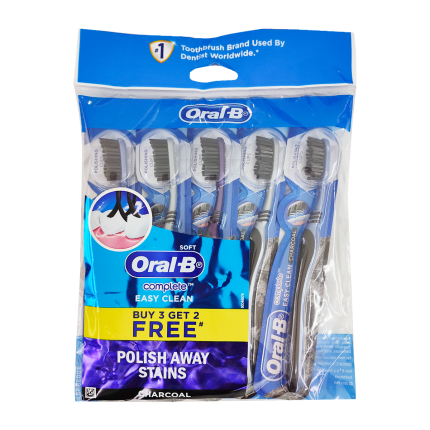 ORAL B Toothbrush Complete Easy Clean Charcoal Bristles 5s
