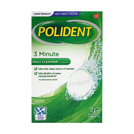POLIDENT 3 Minutes Daily Cleanser 36s