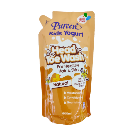 PUREEN Kids Yogurt Head To Toe Wash Natural 600ml