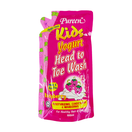 PUREEN Kids Yogurt Head To Toe Wash Raspberry 600ml