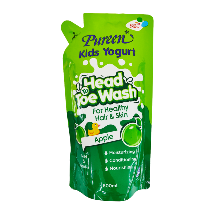 PUREEN Kids Yogurt Head To Toe Wash Apple 600ml