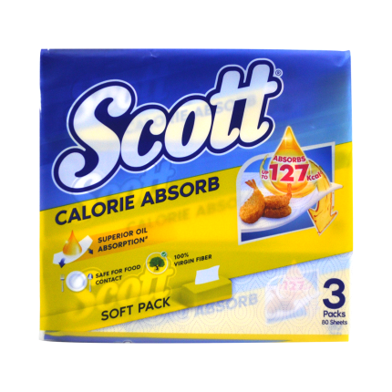 SCOTT CALORIE ABSORB PREMIUM TOWEL 3x80S