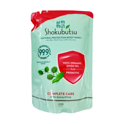 SHOKUBUTSU Natural Protection Body Wash Complete Care with Eucalyptus Refill 800g