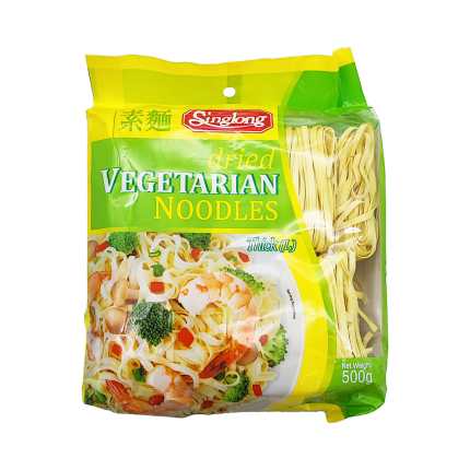 SINGLONG Dried Vegetarian Noodles (Thick) 500g