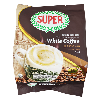 SUPER Charcoal 3in1 Roasted White Coffee 15x40g