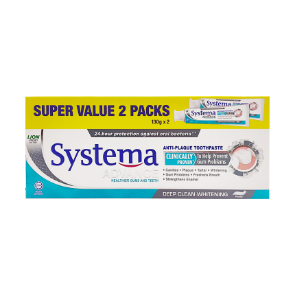 SYSTEMA Toothpaste Deep Clean Whitening Twin Pack 2x130g