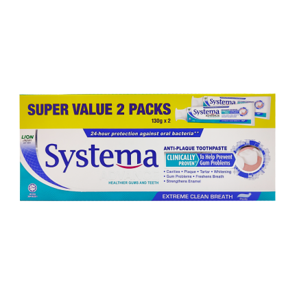SYSTEMA Toothpaste Extreme Clean Breath Twin Pack 2x130g