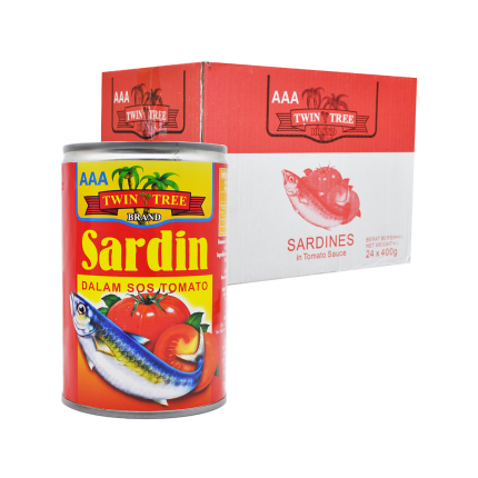 AAA Twin Tree Sardine In Tomato Sauce 24x400g (Carton)