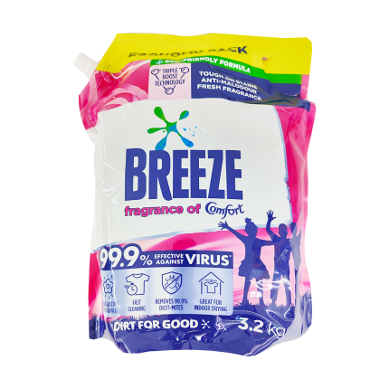 BREEZE Liquid Detergent Fragrance of Comfort Refill 3.2kg