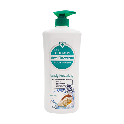FOLLOW ME Anti Bacterial Body Wash Beauty Nourishing with Rice Milk 1L