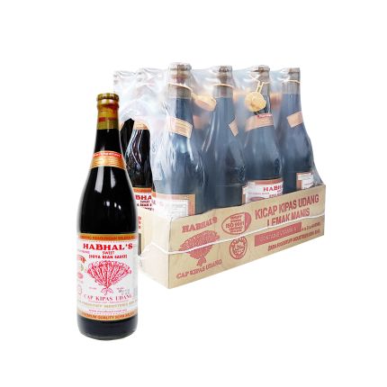 HABHAL&#039;s Kicap Kipas Udang Merah Lemak Manis 12 x 645ml (Carton)