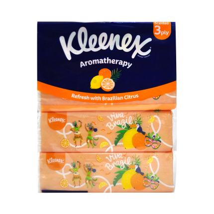 KLEENEX Aromatherapy Brazilian Citrus SOFT Pack 3ply 4x90&#039;s