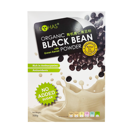 LOHAS Organic Black Bean Powder Sugar Free 500g