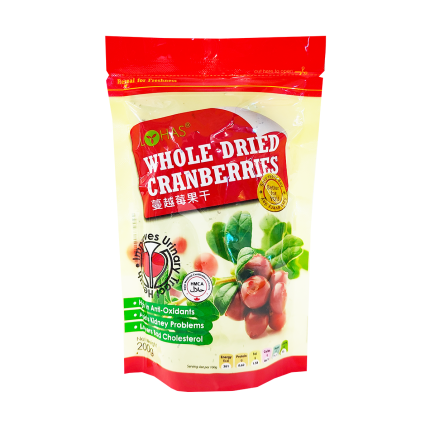 LOHAS Organic Whole Dried Cranberries 200g