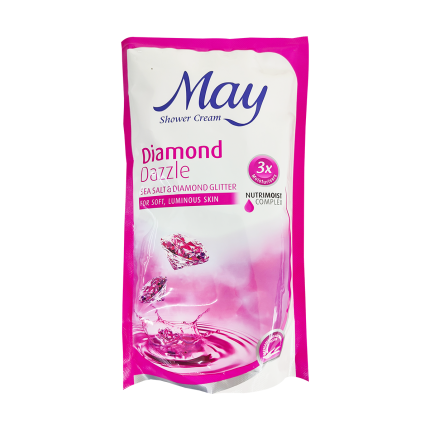 MAY Body Wash Diamond Dazzle with Sea Salt &amp; Diamond Glitter Refill 600ml