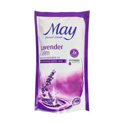 MAY Body Wash Lavender Calm with French Lavender Oil Refill 600ml